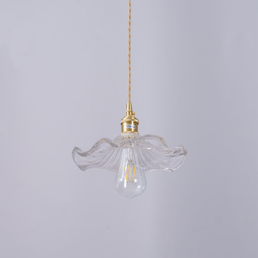 Glass Petal Pendant Light with Brass Fittings - view 10
