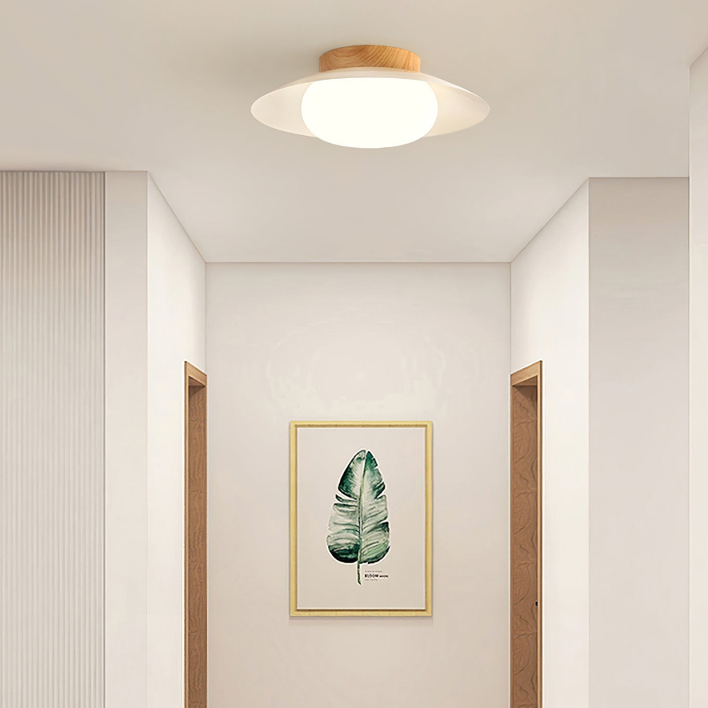 Cream Acrylic LED Flush Ceiling Light, 35 cm - view 2