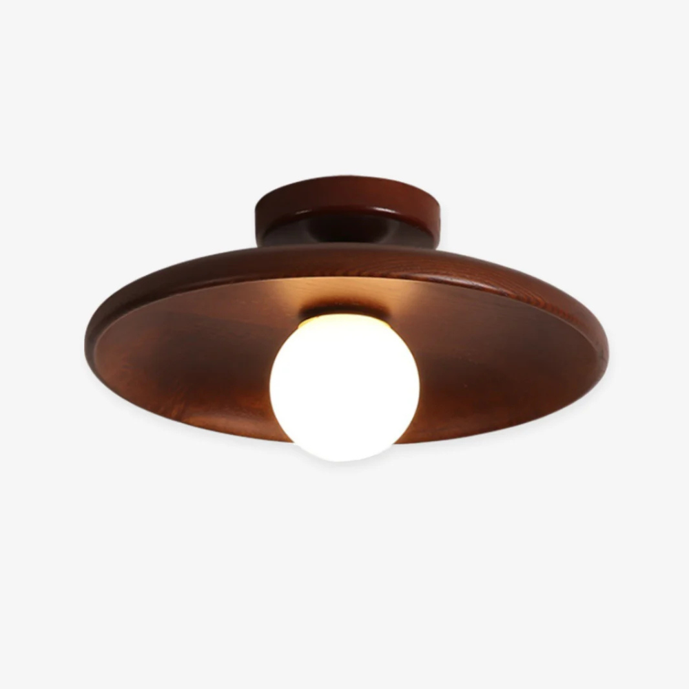 Wood-Shade LED Flush Ceiling Light, Scandinavian Style - view 24