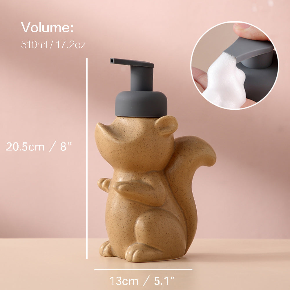 Squirrel Ceramic Foaming Soap Dispenser, 510 mL