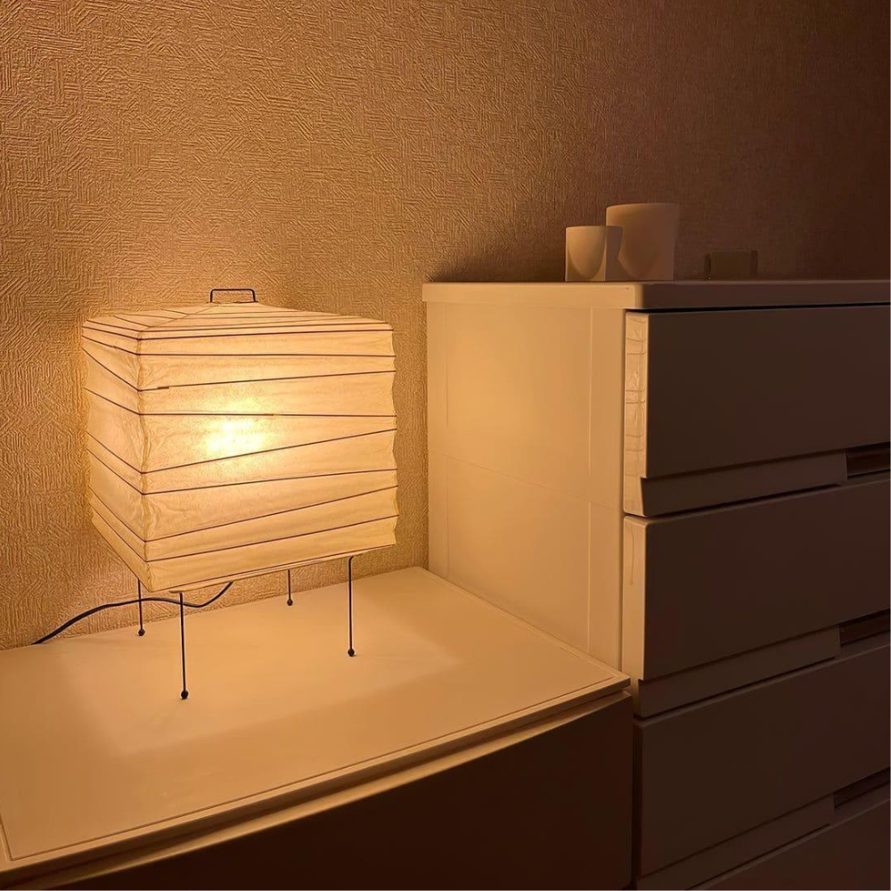 Paper Lantern Table Lamp with Metal Handle, UK Plug - view 6