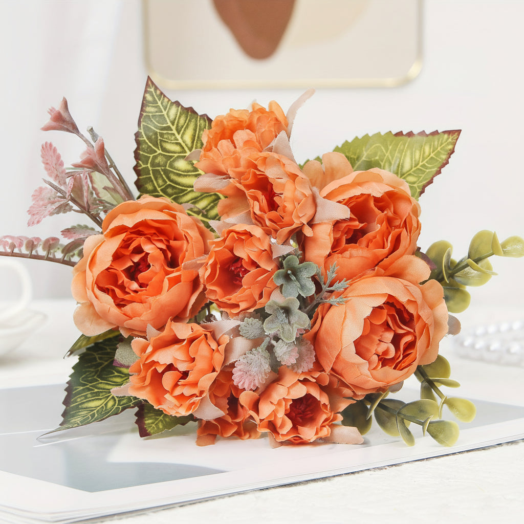Artificial Peony Bouquet, Layered Decorative Flowers — product view 8