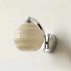 Ribbed Glass Globe Wall Sconce with Gold-Tone Fittings - view 6