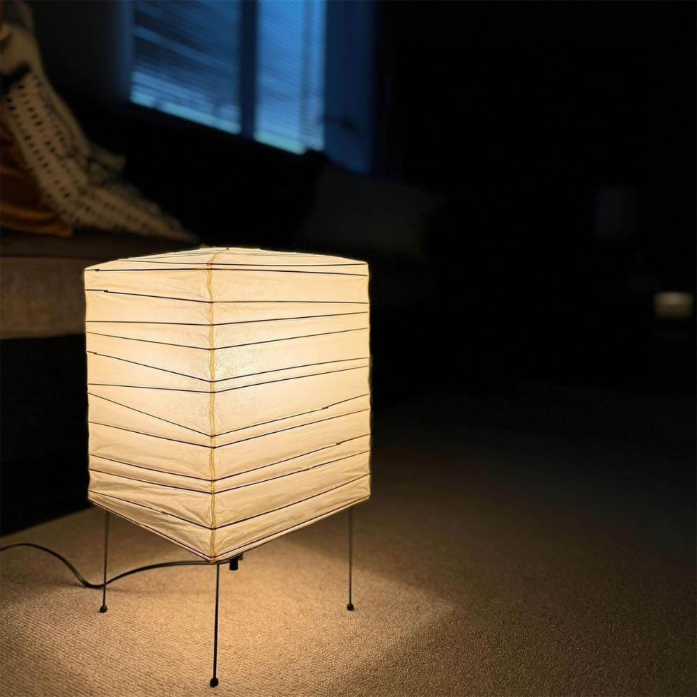 Paper Lantern Table Lamp with Metal Handle, UK Plug - view 5
