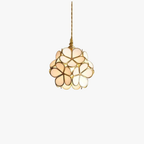 Floral Glass Pendant Light with Brass Fittings - view 9