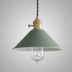 Matte Cone Pendant Light with Brass Fitting - view 23