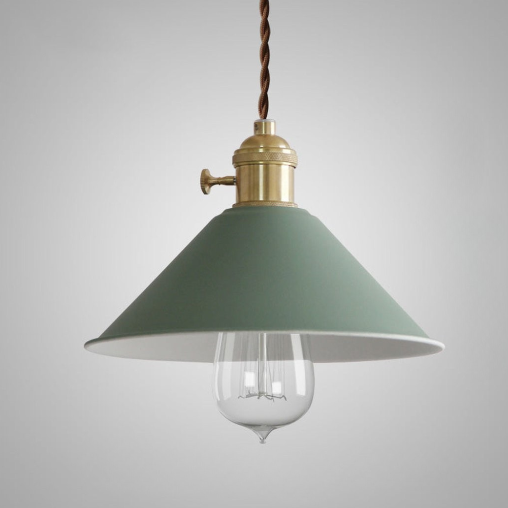 Matte Cone Pendant Light with Brass Fitting - view 23