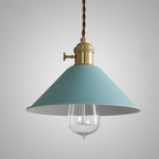 Matte Cone Pendant Light with Brass Fitting - view 24