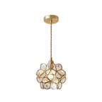 Floral Glass Pendant Light with Brass Fittings - view 8