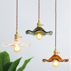 Glass Petal Pendant Light with Brass Fittings - view 19