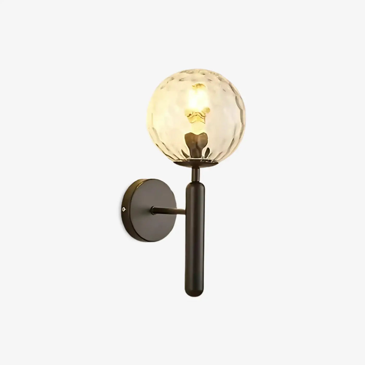 Glass Globe Wall Sconce with Black or Gold-Tone Frame - view 12