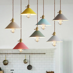Matte Cone Pendant Light with Brass Fitting - view 1
