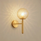 Glass Globe Wall Sconce with Black or Gold-Tone Frame - view 4