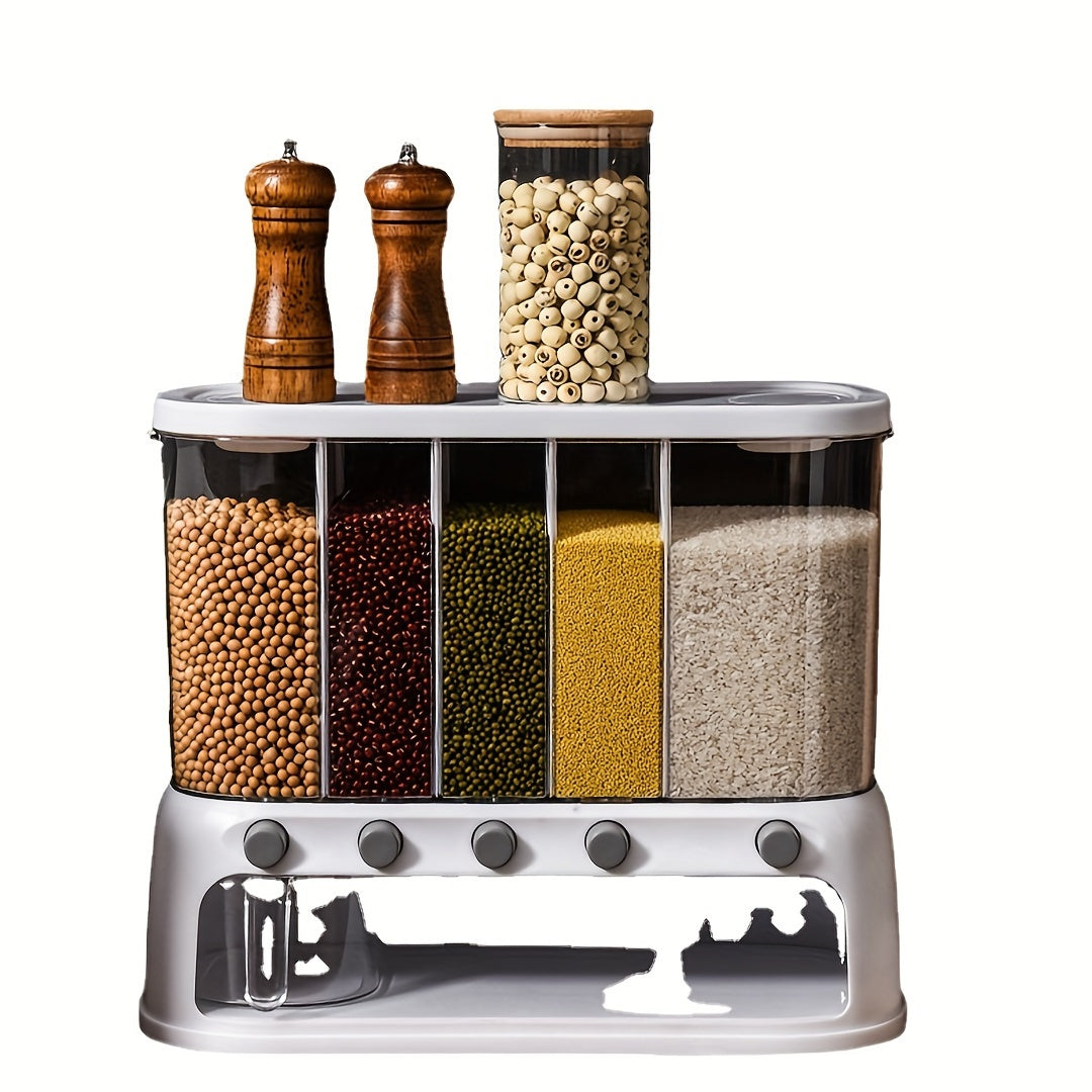 Multi-Compartment Kitchen Grain Storage Container