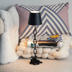 Chain-Link LED Table Lamp, Black Rechargeable Touch Light - product view 4