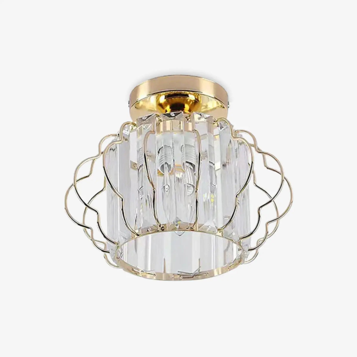 Prismatic Crystal Ceiling Light with Metal Fittings - view 4
