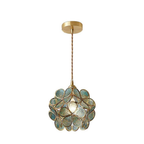 Floral Glass Pendant Light with Brass Fittings - view 4