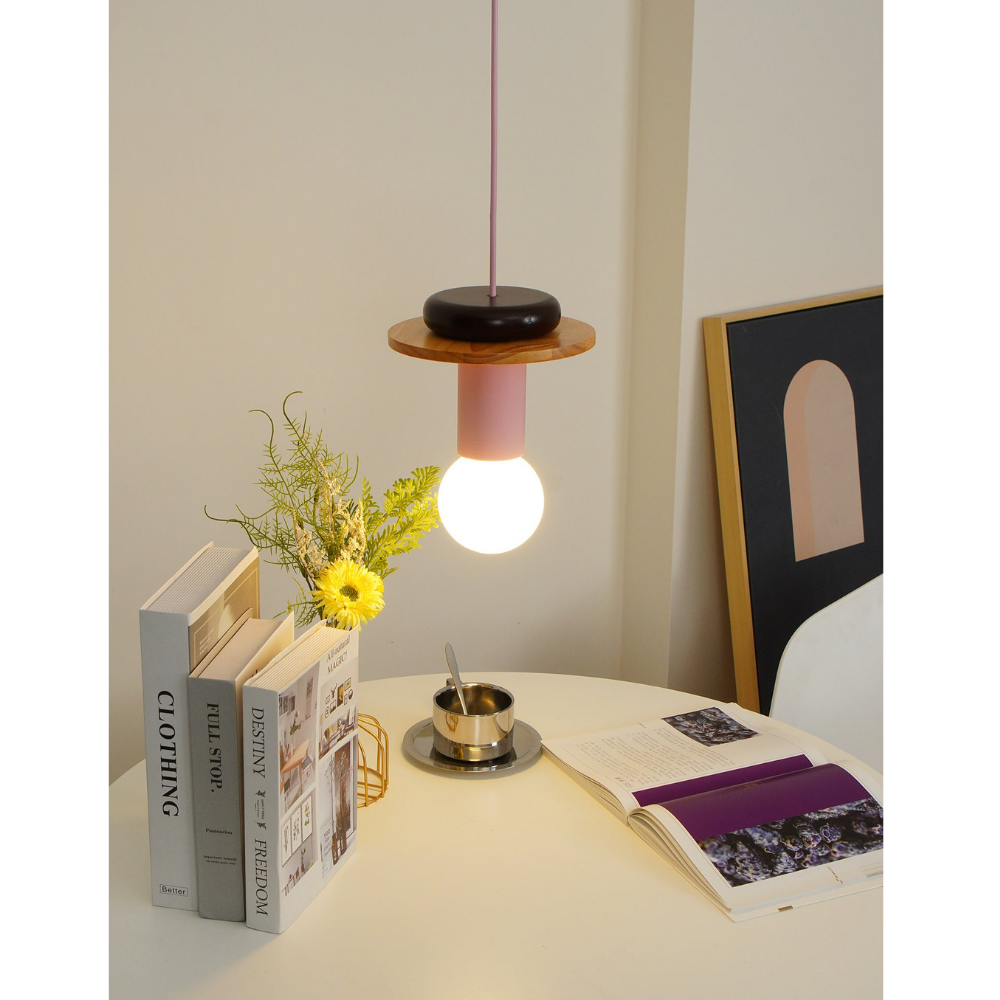 Geometric Wood Pendant Light, Sculptural Nordic Design - view 17