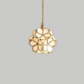 Floral Glass Pendant Light with Brass Fittings - view 1