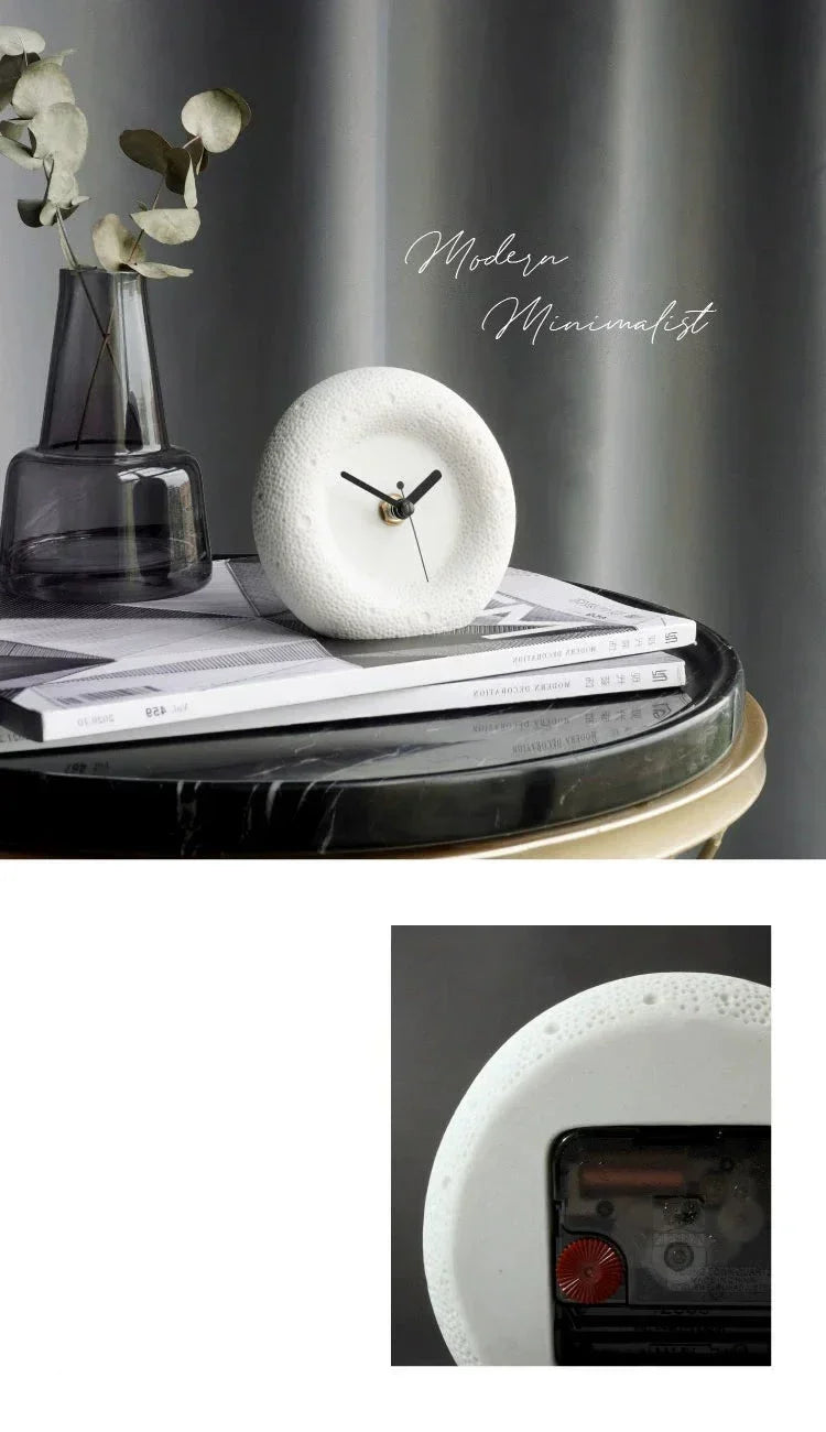 Sandstone Desk Clock, Silent Minimalist Table Clock - product view 14