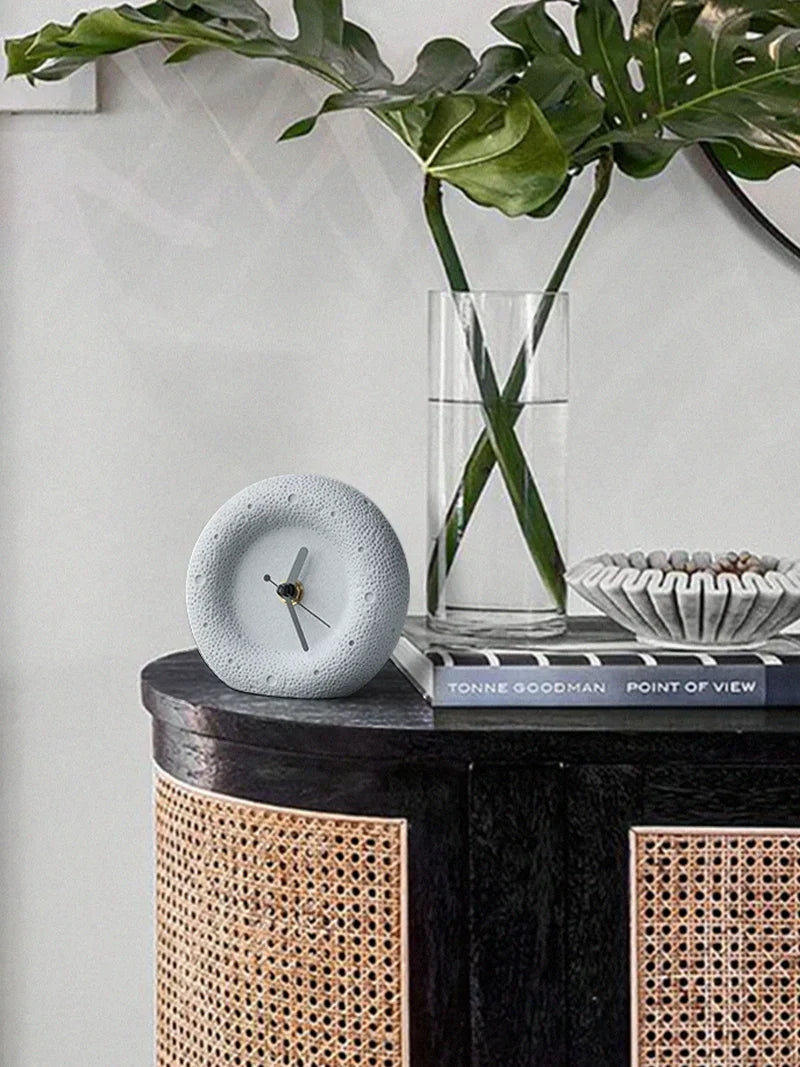 Sandstone Desk Clock, Silent Minimalist Table Clock - product view 12