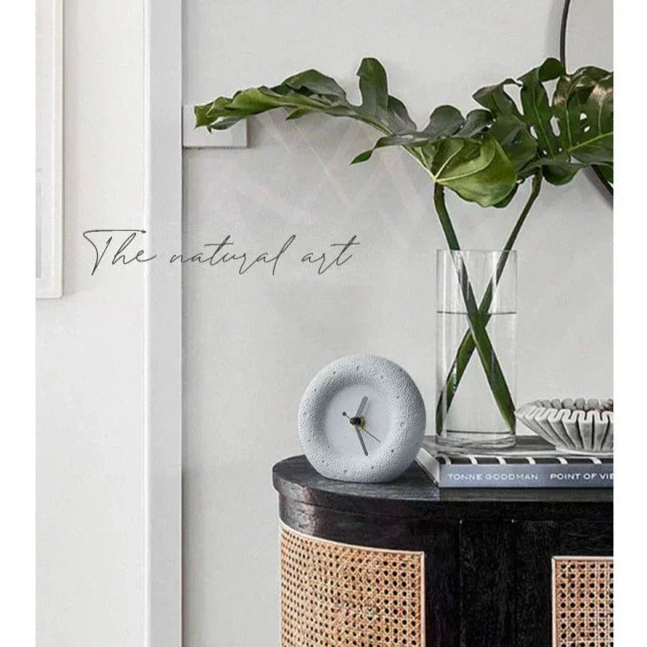 Sandstone Desk Clock, Silent Minimalist Table Clock - product view 15