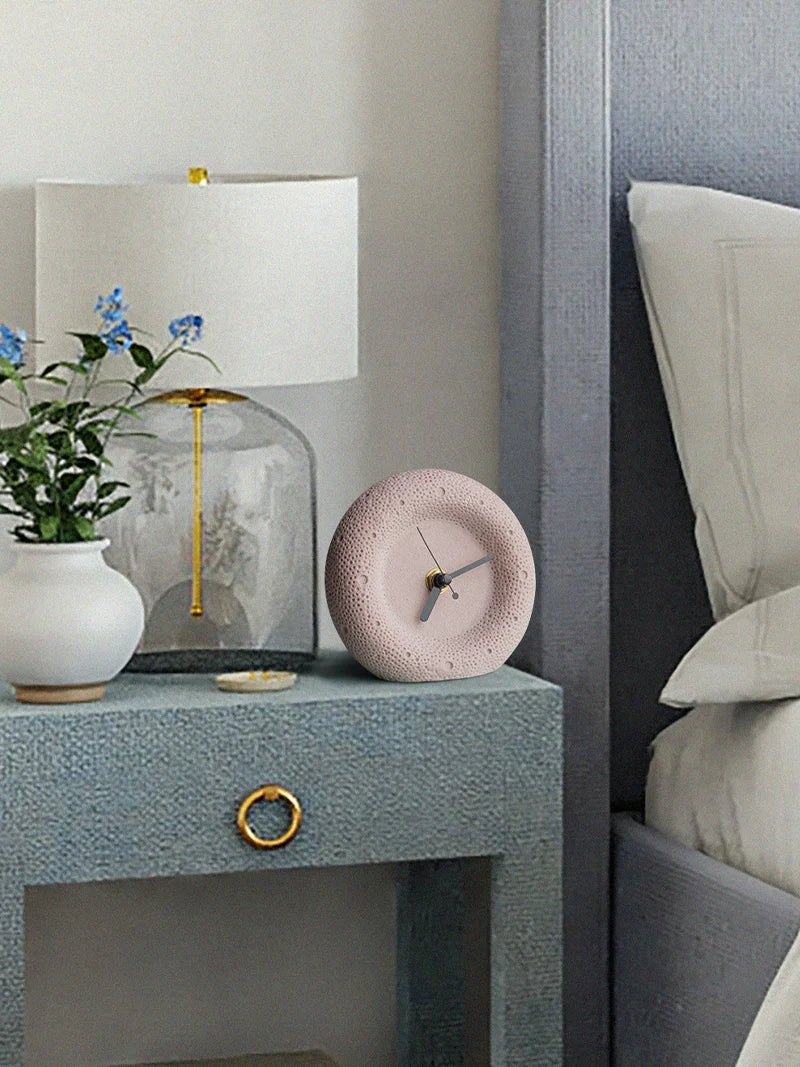 Sandstone Desk Clock, Silent Minimalist Table Clock - product view 13