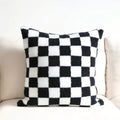 Faux Fur Checkerboard Cushion Cover – image 1