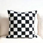 Faux Fur Checkerboard Cushion Cover – image 1