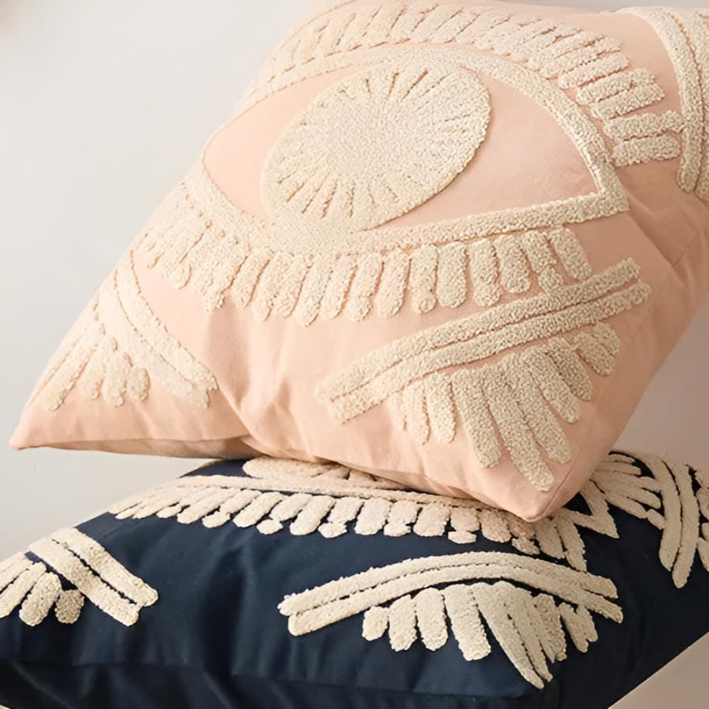 Embroidered Eye Motif Cushion Cover – image 2