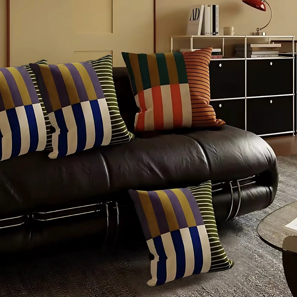 Colour Block Striped Cushion Cover – image 3