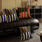 Colour Block Striped Cushion Cover – image 3