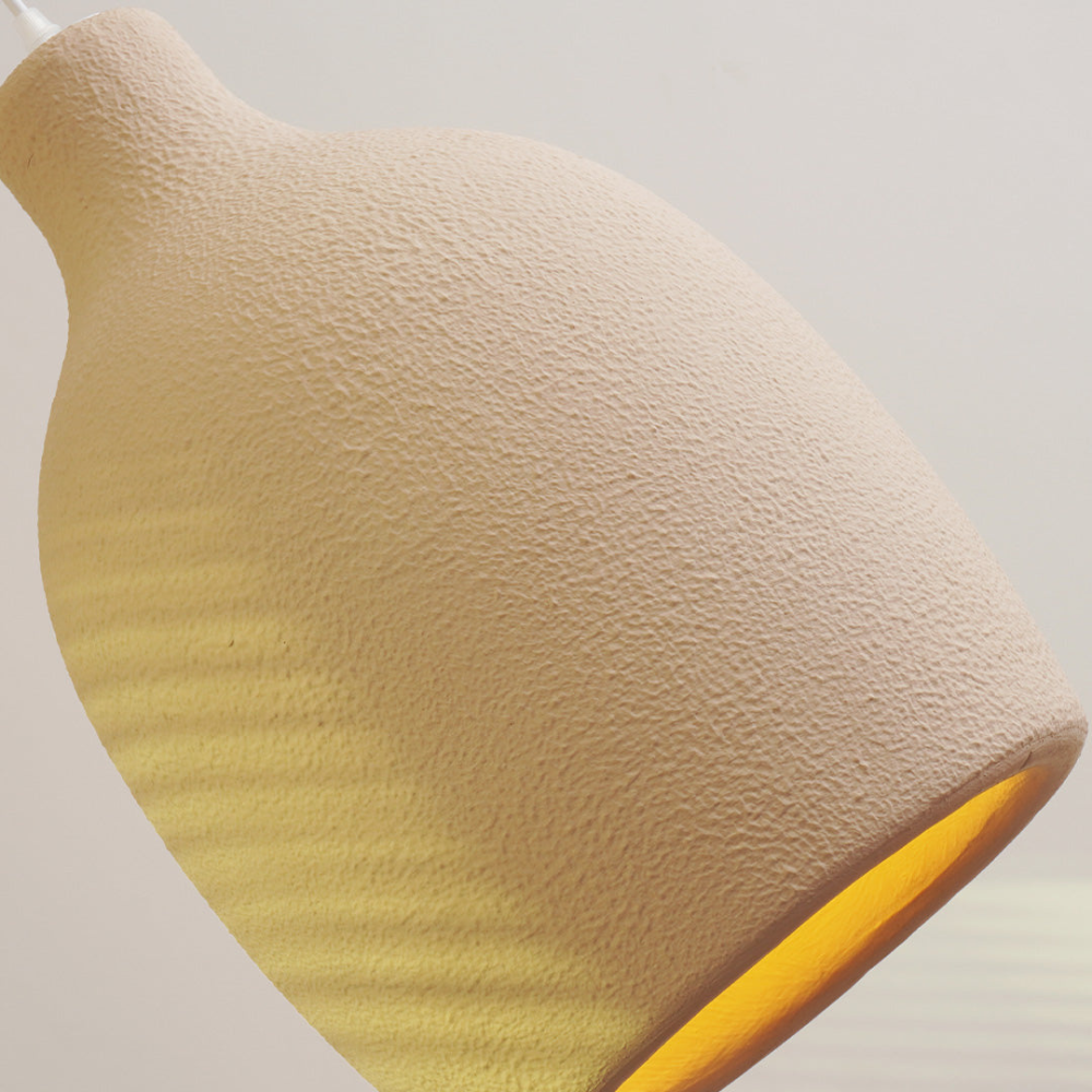 Textured Stone-Effect Pendant Light, Japandi Design - view 16