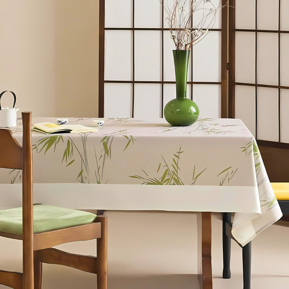 Bamboo Leaf Print Polyester Tablecloth – image 5