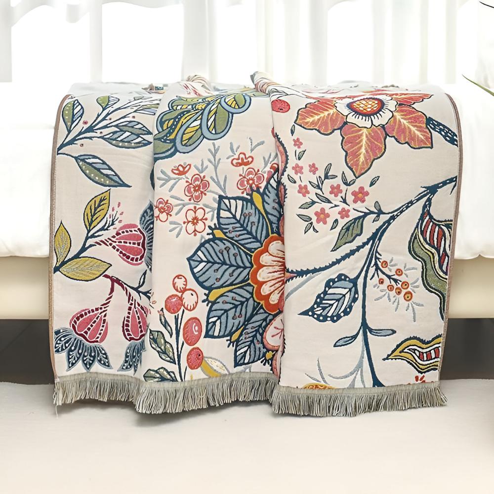 Reversible Floral Cotton Bath Towel – image 2