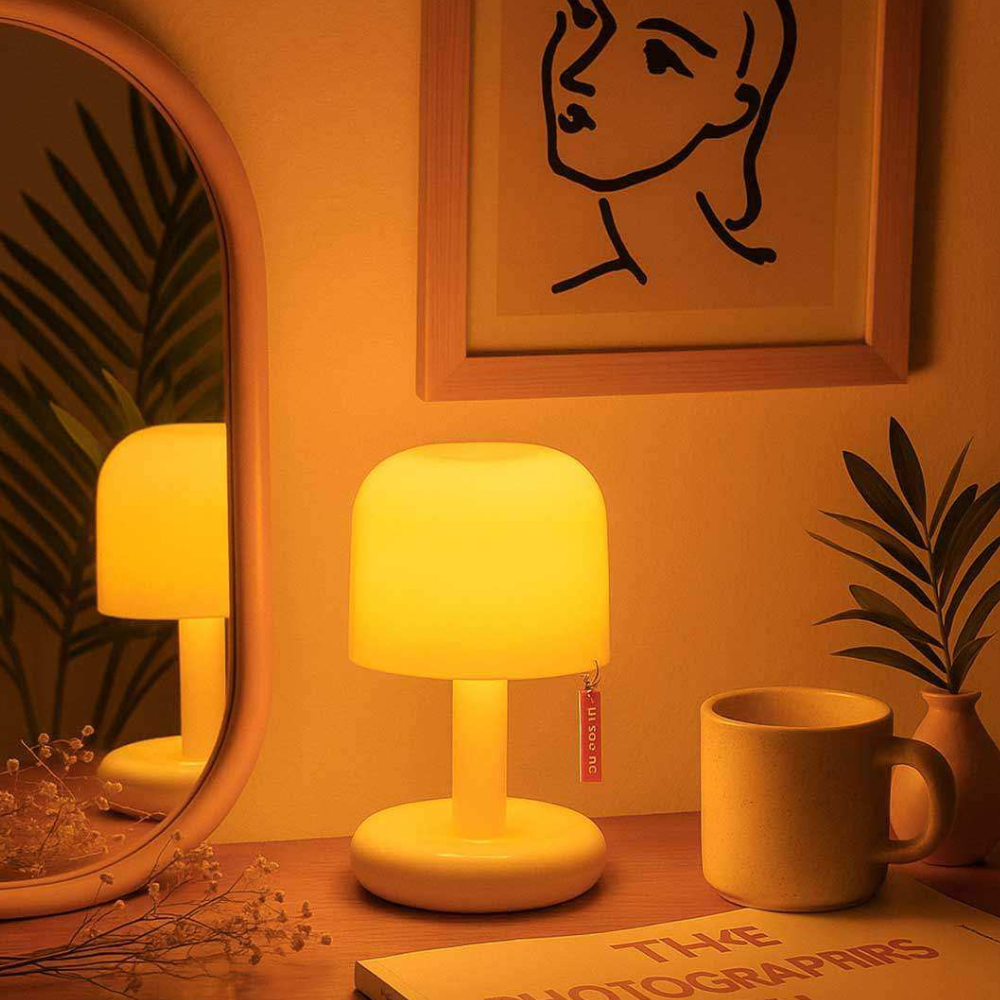 Mini Orange Mushroom Table Lamp, USB Rechargeable - view 8
