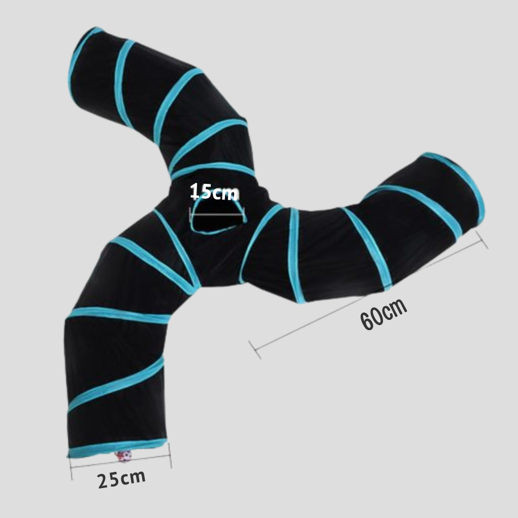 Collapsible Cat Play Tunnel with Hanging Toy, 3 or 4 Exits — product view 1