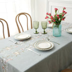 Floral Embroidered Polyester Tassel Tablecloth – image 3