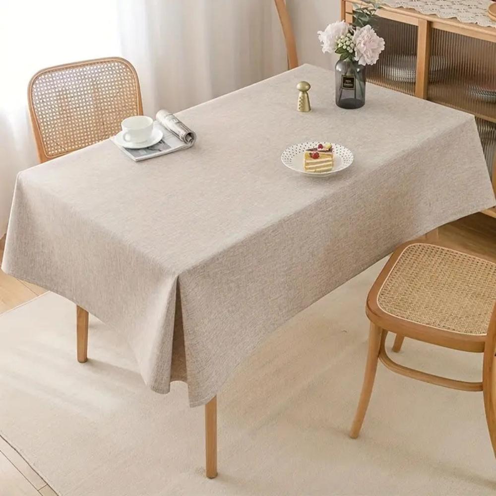 Plain Cotton Linen Dining Tablecloth – image 2