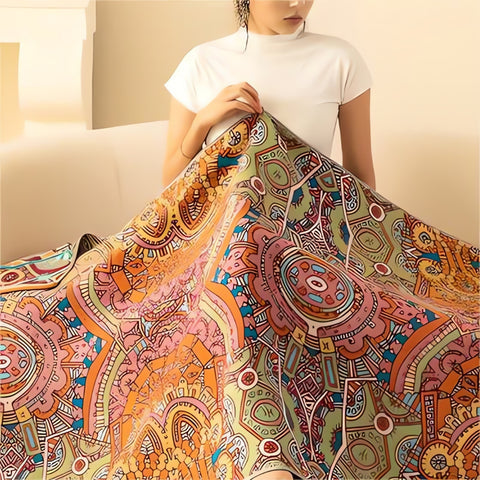 Patterned Cotton Gauze Bath Towel – image 3