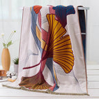 Ginkgo Leaf Cotton Towel with Tassels – image 4