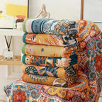 Reversible Diamond and Floral Cotton Bath Towel – image 5
