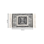 Black and White Geometric Tassel Rug – image 5