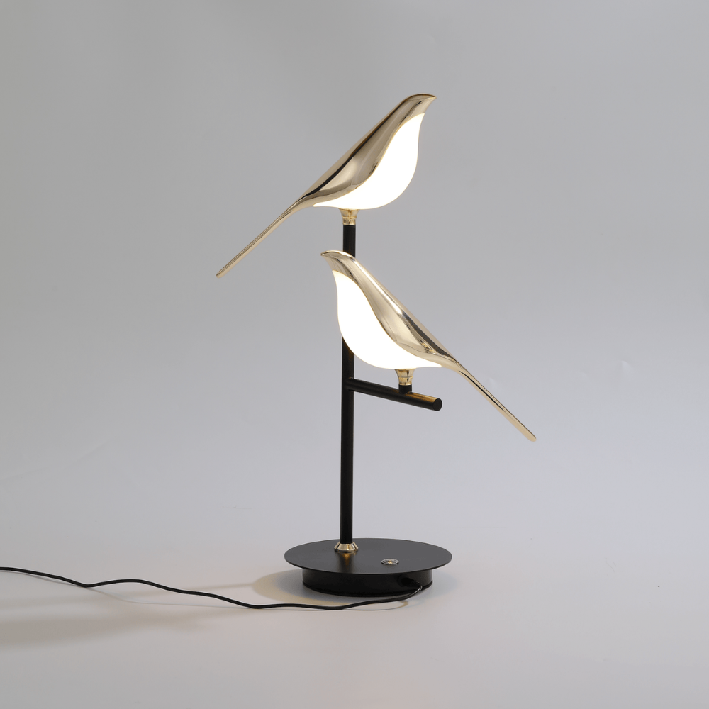 LED Bird Table Lamp with Gold-Tone Frame, UK Plug - view 7