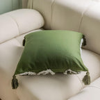 Tufted Leaf Cushion Cover with Corner Tassels – image 3