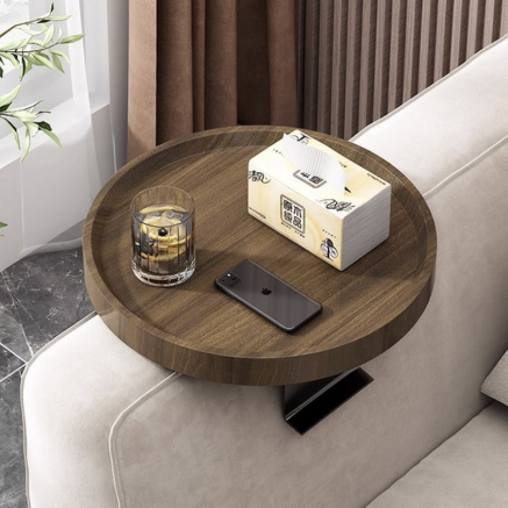 Adjustable Wood-Effect Sofa Armrest Tray – image 2