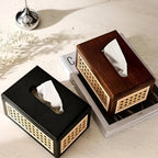 Wood and Rattan Tissue Box – image 5