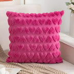 Plush Heart Pattern Cushion Cover – image 1