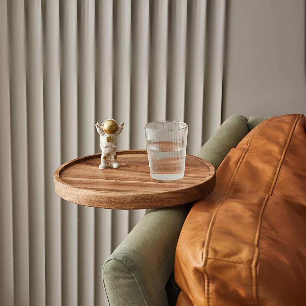Adjustable Wood-Effect Sofa Armrest Tray – image 4