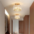 Crystal Prism Flush Ceiling Light with Cylindrical Frame - view 6